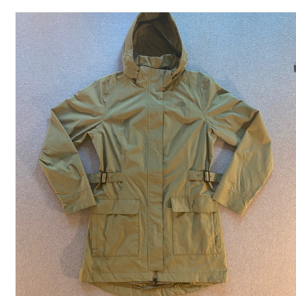 The North Face DryVent Olive Green Hooded Parka Coat Womens Size Medium
